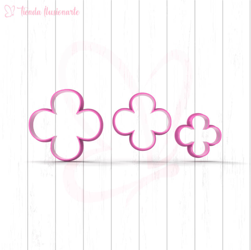 Set flor 4 petalos x3
