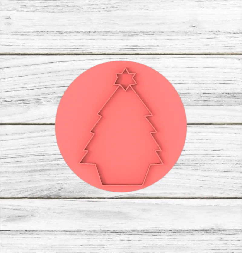 Sello/Stamp Pino Silueta Navidad - 6 CM
