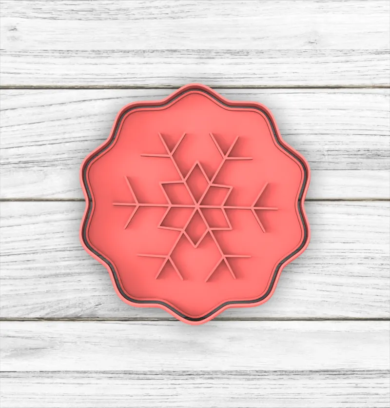 Sello/Stamp Copo de Nieve Navidad - 6 CM