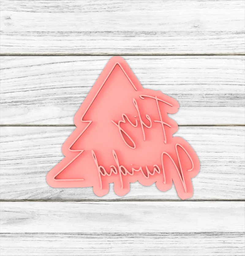 Sello/Stamp Pino Feliz Navidad - 6 CM