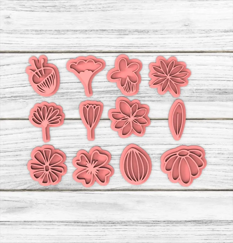 Set Sellitos x12 Flores y Hojitas