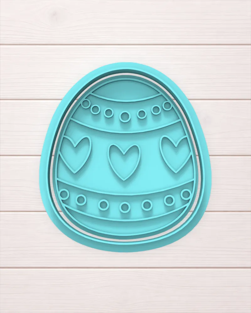 Huevo de pascuas con corazones - 15 cm