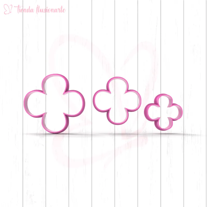 Set flor 4 petalos x3